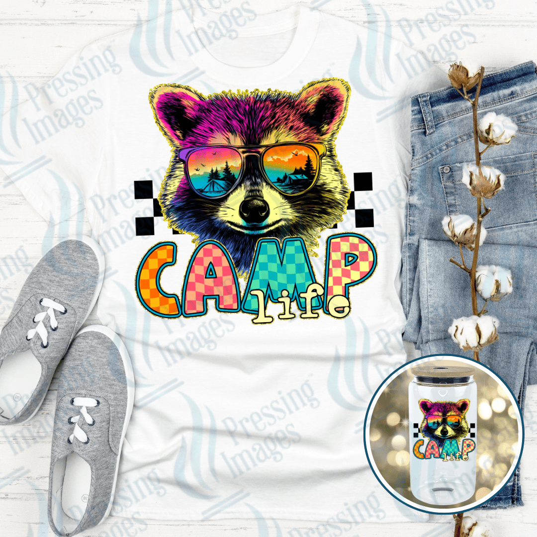 DTF 6059 Camp Life Racoon - Pressing Images