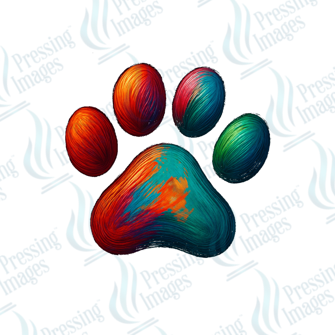 DTF 6069 Colored Paw - Pressing Images