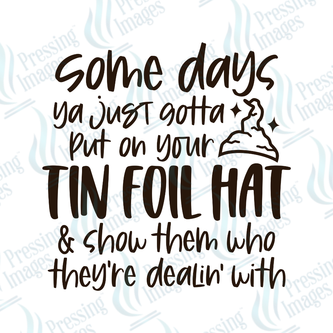 DTF 6082 Tin Foil Hat - Pressing Images