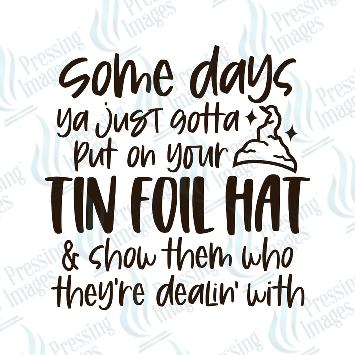 DTF 6082 Tin Foil Hat - Pressing Images