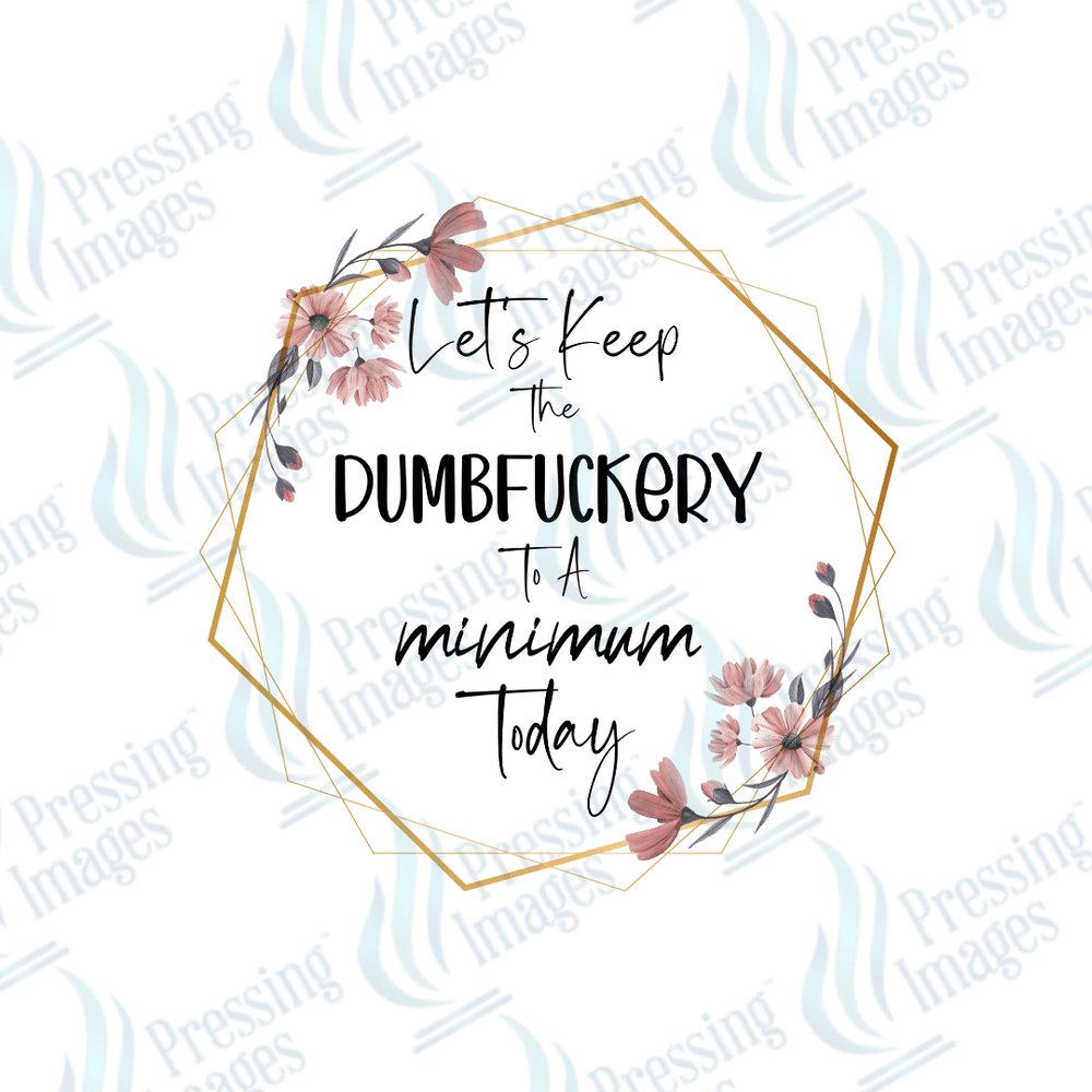 DTF 6110 Let's Keep The Dumbfuckery To A Minimum Today - Pressing Images