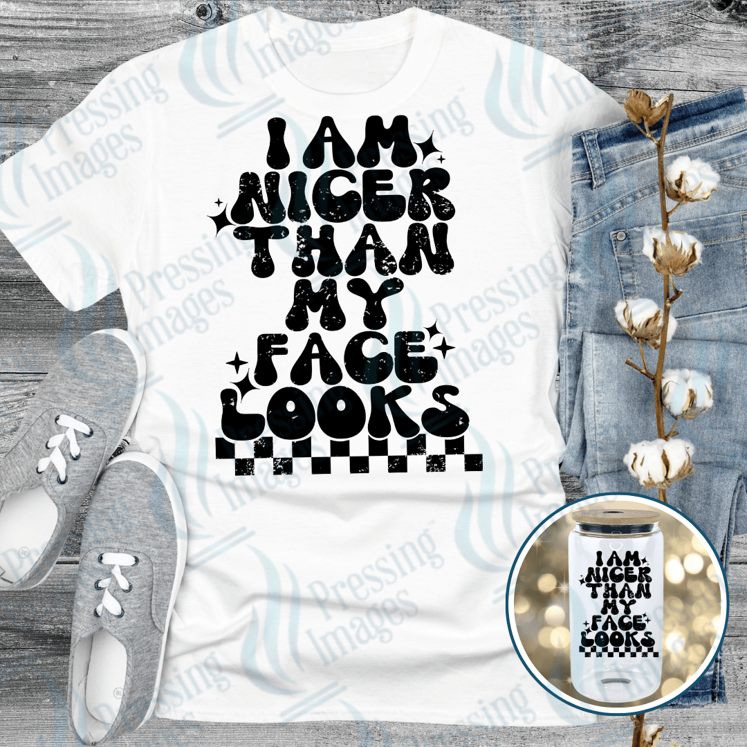 DTF 6154 I Am Nicer Than My Face Looks - Pressing Images