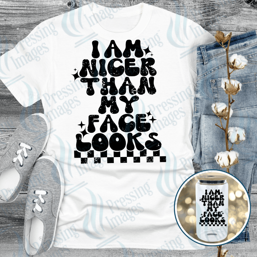 DTF 6154 I Am Nicer Than My Face Looks - Pressing Images
