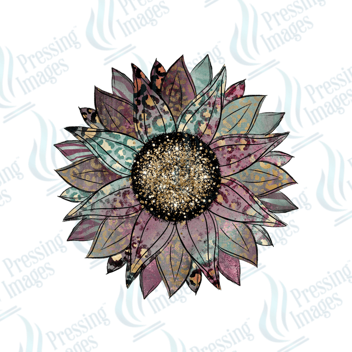 DTF 6431 Abstract Sunflower - Pressing Images