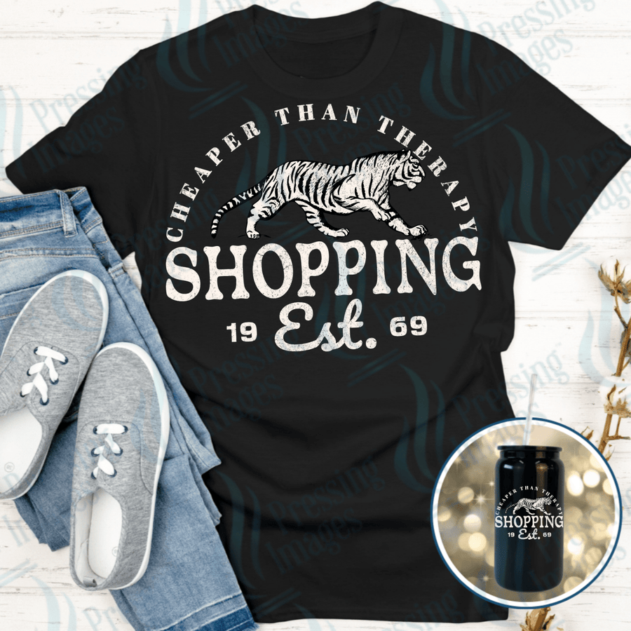DTF 6454 Shopping Cheaper Than Therapy - Pressing Images