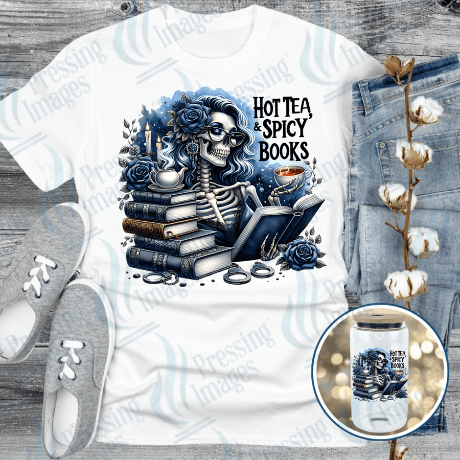 DTF 6456 Hot Tea Spicy Books - Pressing Images
