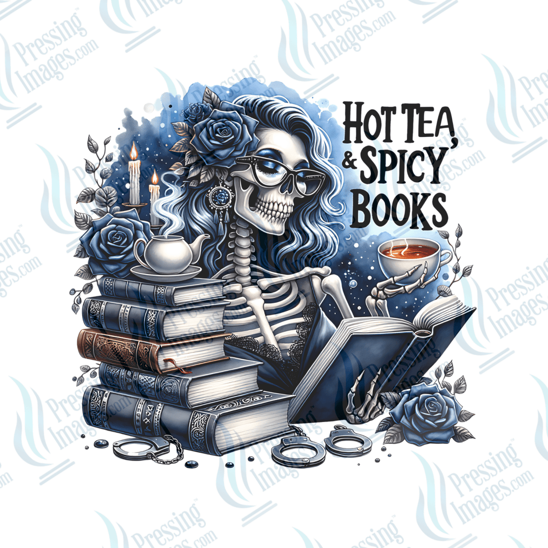 DTF 6456 Hot Tea Spicy Books - Pressing Images