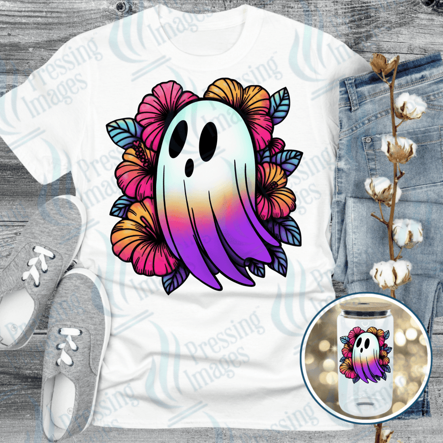 DTF 6459 Hibiscus Ghost - Pressing Images