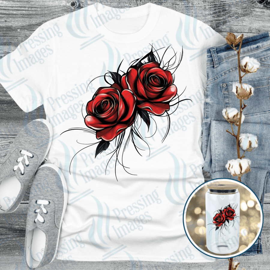 DTF 6460 Two Roses - Pressing Images