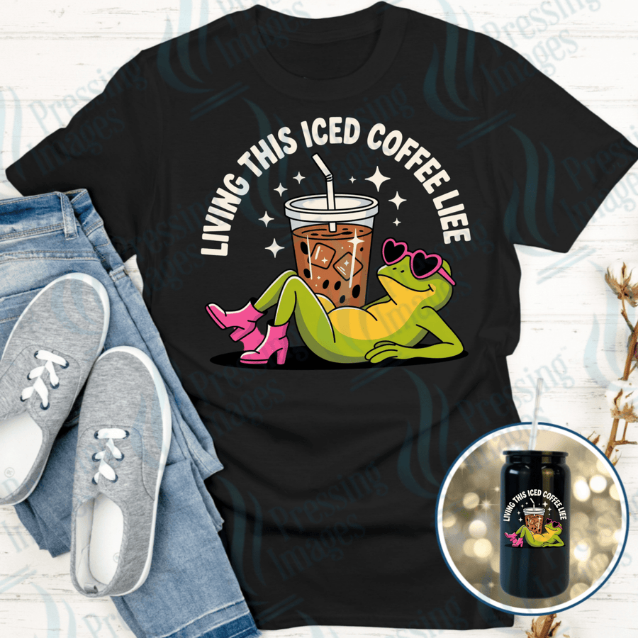 DTF 6469 Living This Iced Coffee Life - Pressing Images