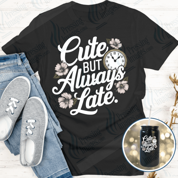 DTF 6489 Cute But Always Late — Pressing Images Canada