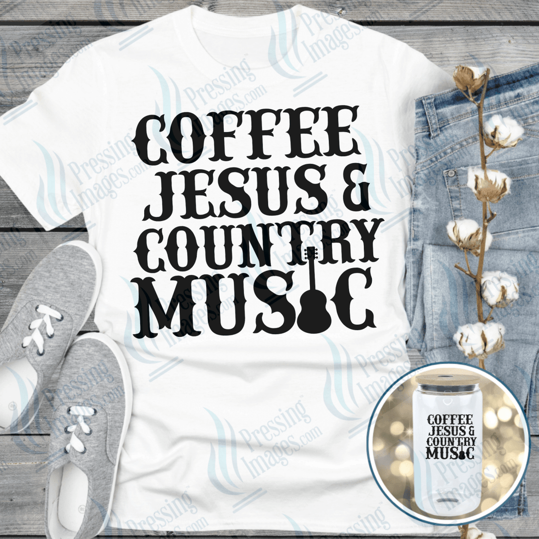 DTF 6510 Coffee Jesus and Country Music — Pressing Images Canada