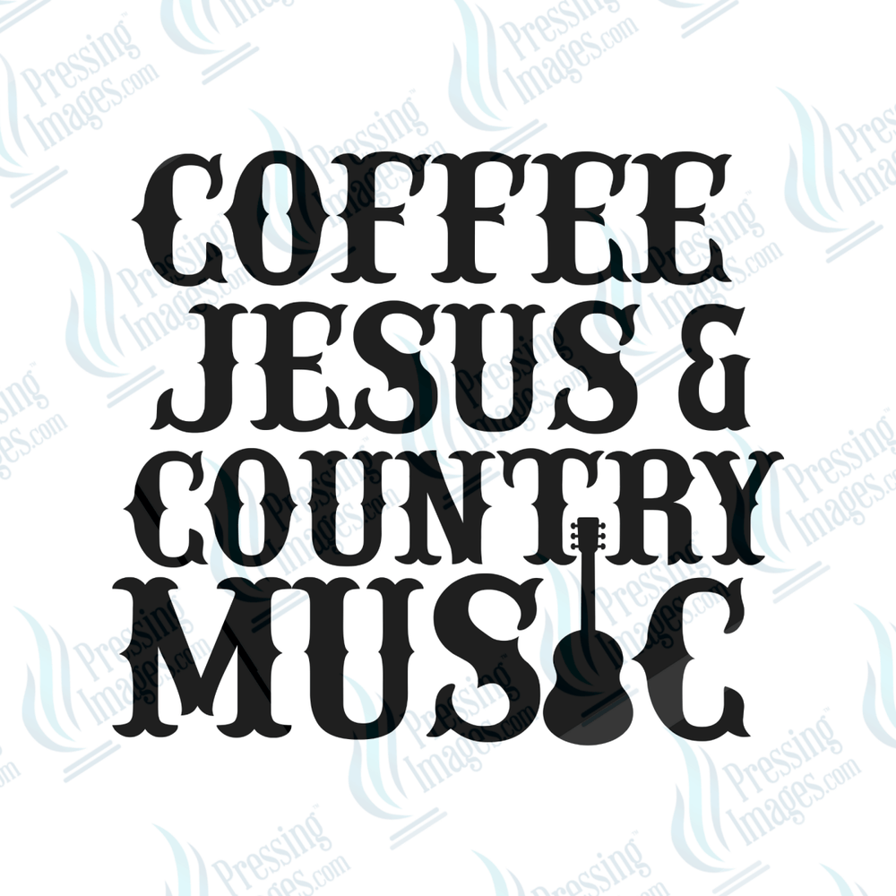DTF 6510 Coffee Jesus and Country Music - Pressing Images