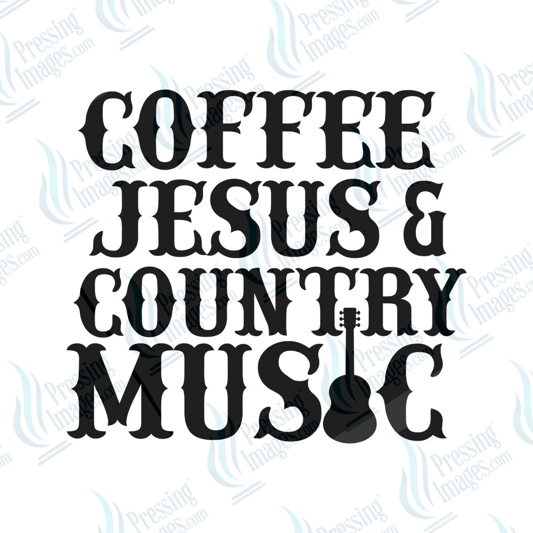 DTF 6510 Coffee Jesus and Country Music - Pressing Images