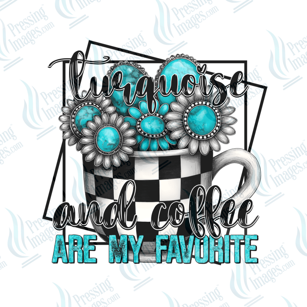 DTF 6519 Turquois and Coffee - Pressing Images