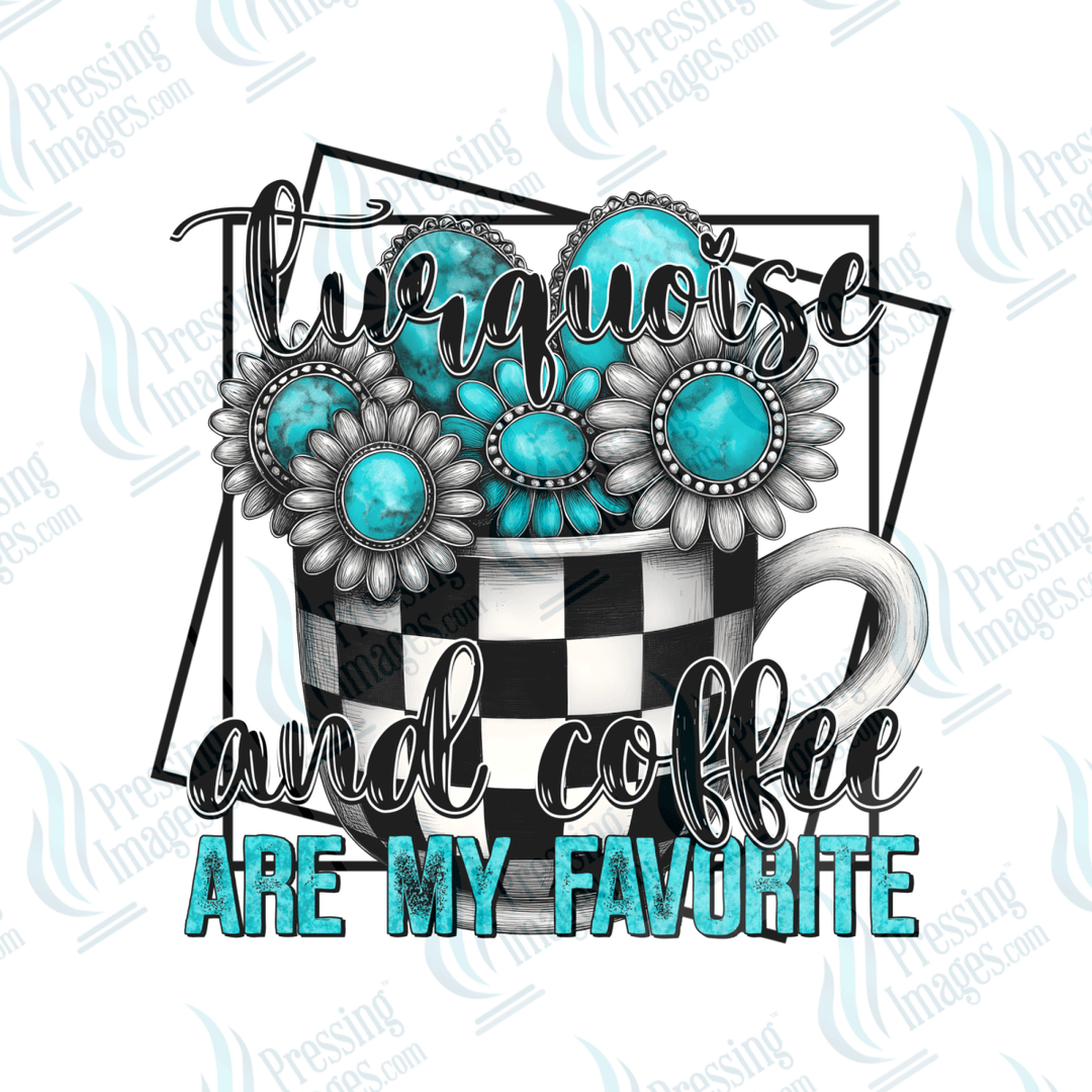 DTF 6519 Turquois and Coffee - Pressing Images