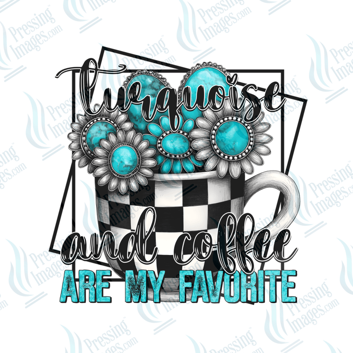 DTF 6519 Turquois and Coffee - Pressing Images