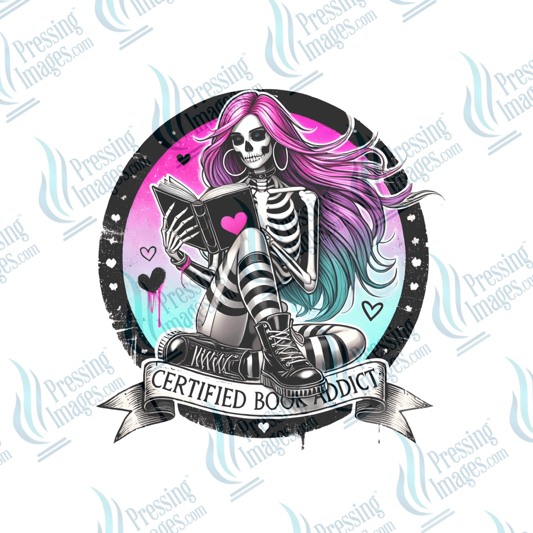 DTF 6543 Certified Book Addict - Pressing Images