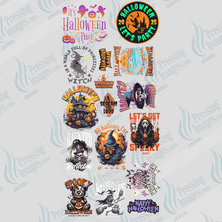 DTF 6588 22.5 X 48 in. Pre made Gangsheet Halloween One - Pressing Images