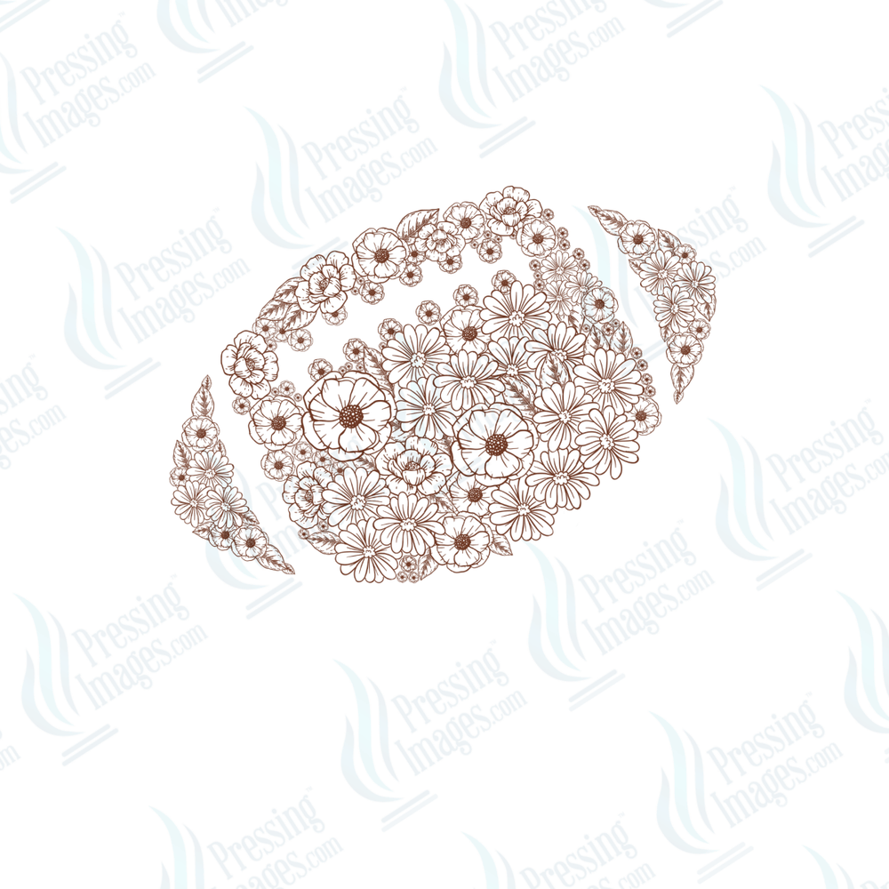 DTF 6604 Floral Football - Pressing Images