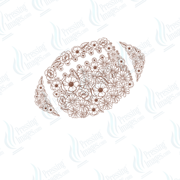 DTF 6604 Floral Football - Pressing Images