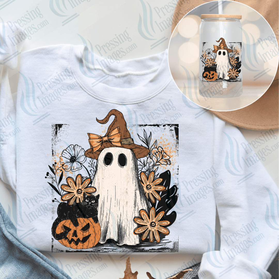 DTF 6606 Grunge Floral Ghost — Pressing Images Canada