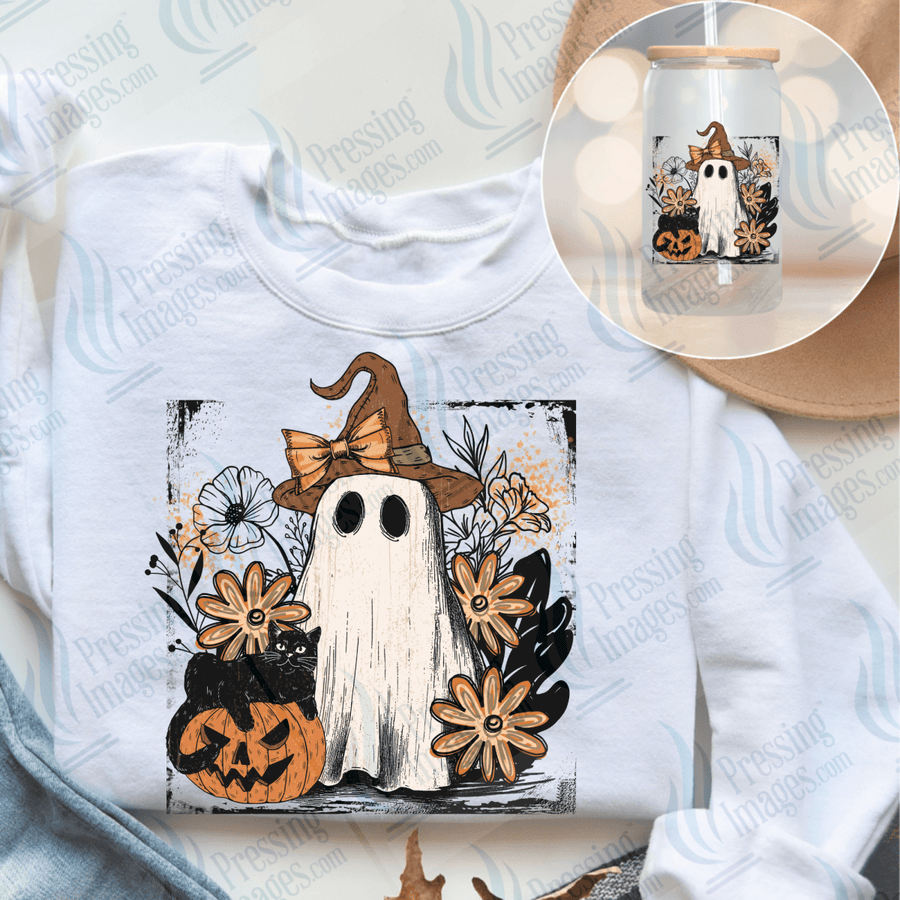 DTF 6606 Grunge Floral Ghost — Pressing Images Canada