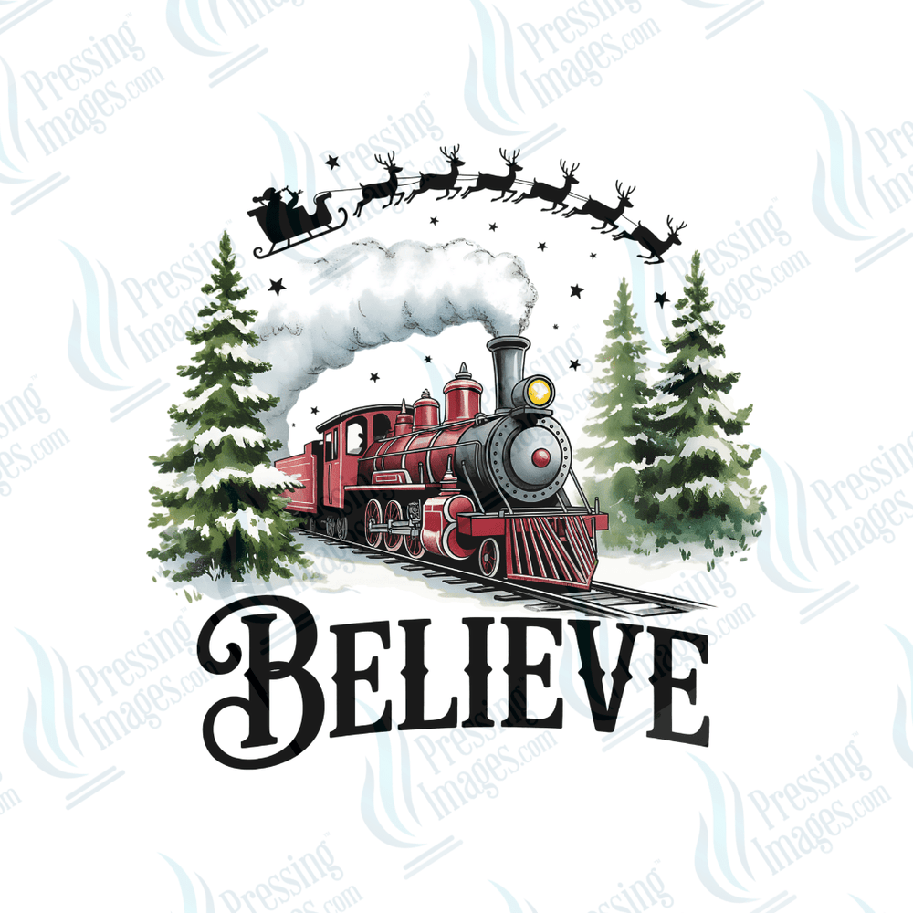 DTF 6625 Believe North Pole Train - Pressing Images