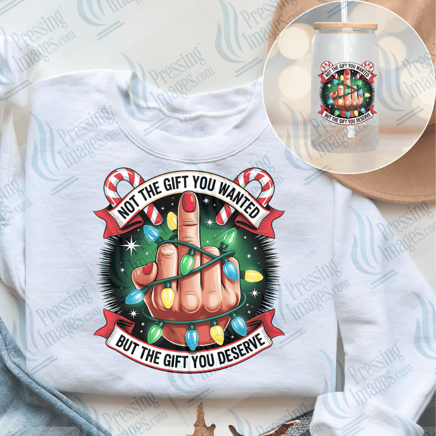 DTF 6629 Funny Christmas Middle Finger — Pressing Images Canada