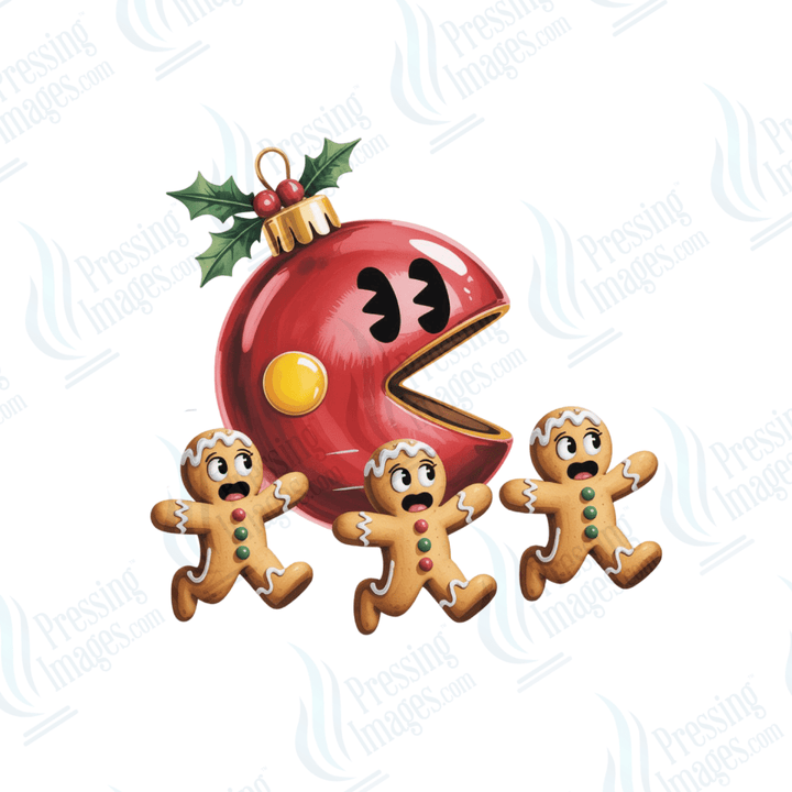DTF 6652 Christmas Ball With Gingermen - Pressing Images