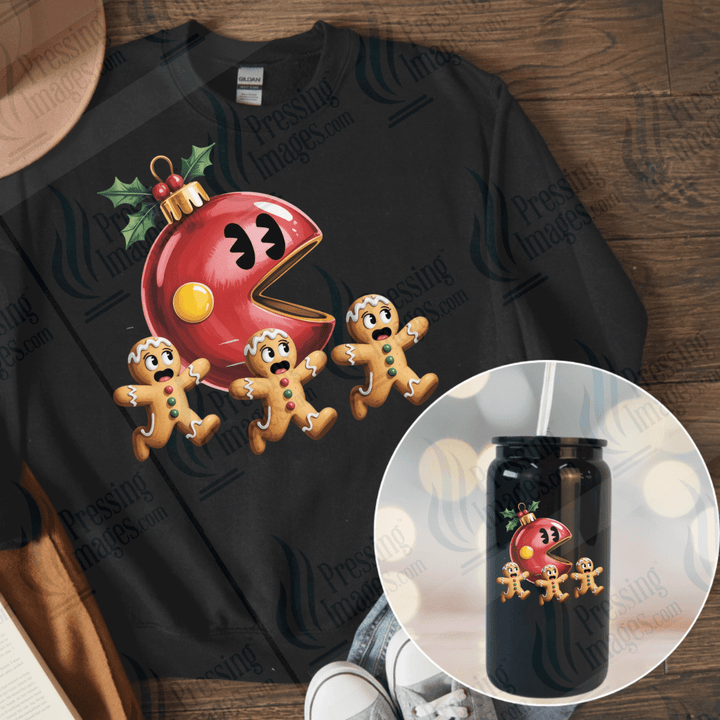 DTF 6652 Christmas Ball With Gingermen - Pressing Images