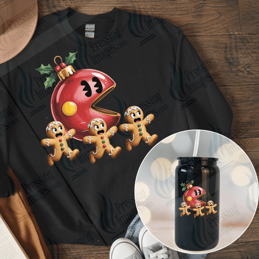 DTF 6652 Christmas Ball With Gingermen - Pressing Images