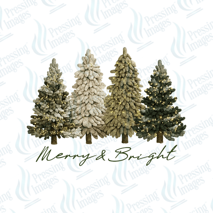 DTF 6675 Merry and Bright Trees - Pressing Images