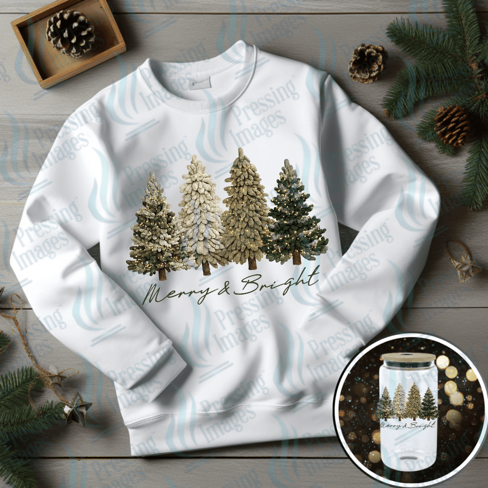 DTF 6675 Merry and Bright Trees - Pressing Images