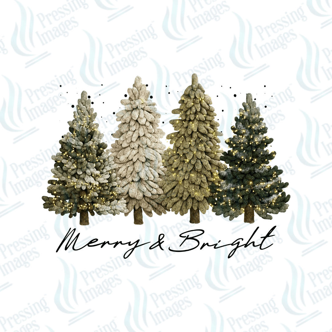 DTF 6675 Merry and Bright Trees - Pressing Images