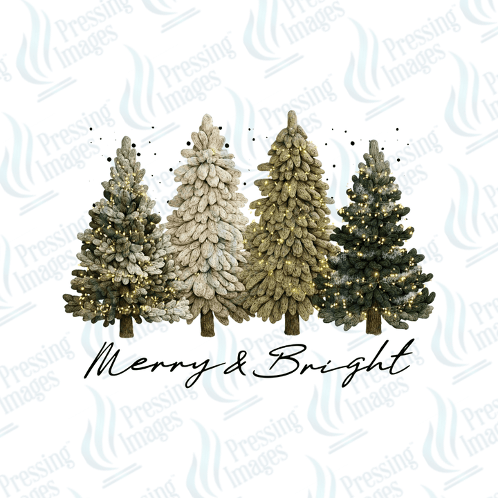 DTF 6675 Merry and Bright Trees - Pressing Images