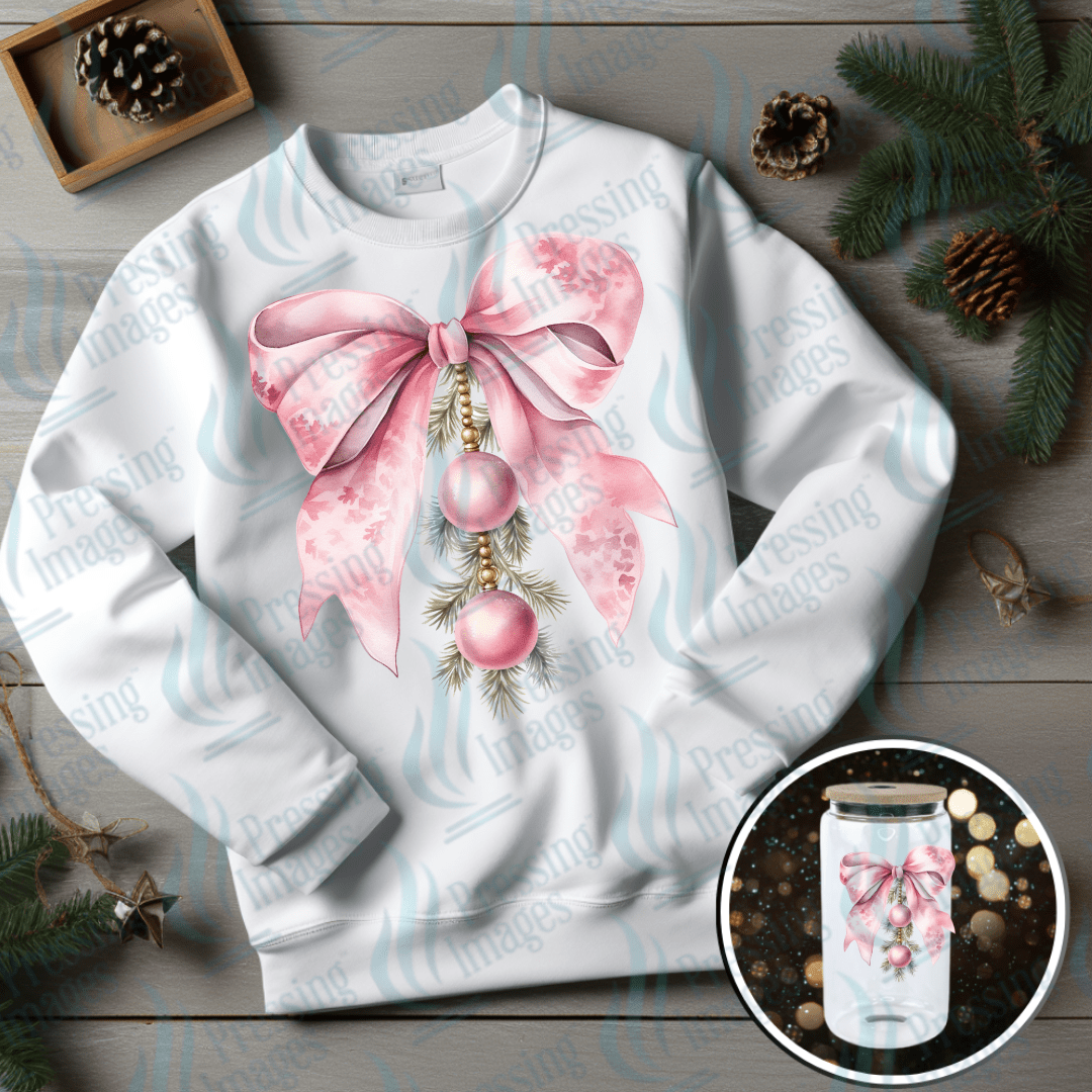 Watercolour Pink Bow | Pressing Images (#6714)