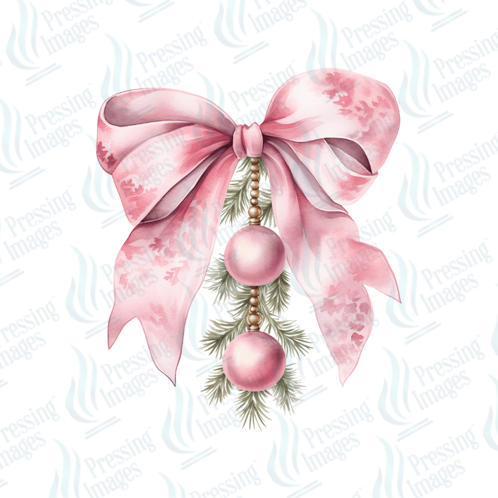 DTF 6714 Watercolour Pink Bow - Pressing Images