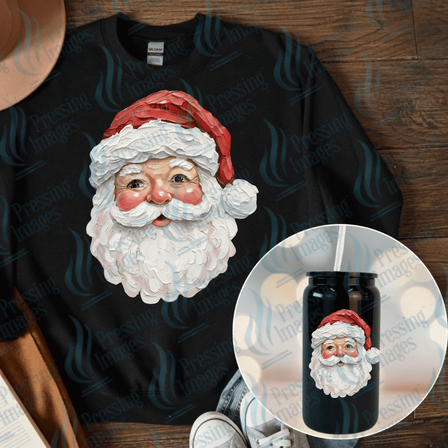 DTF 6717 Hand Painted Santa - Pressing Images