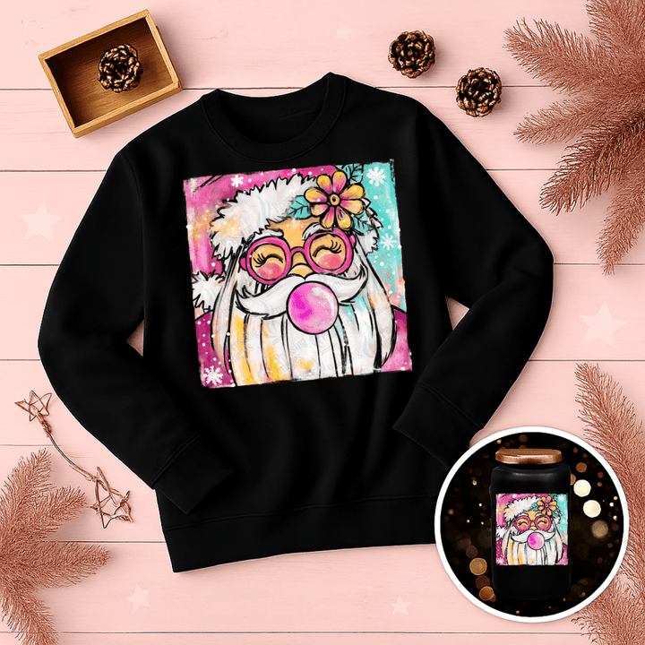 DTF 6734 Preppy Bubblegum Santa — Pressing Images Canada