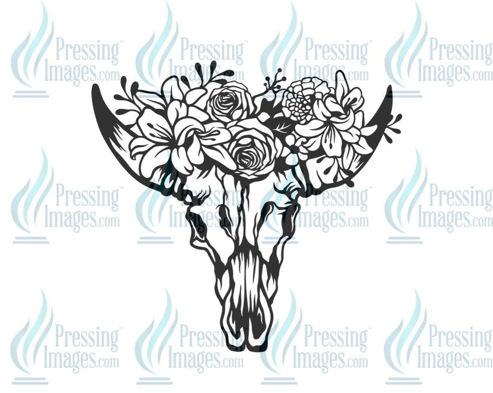 DTF: 674 Bull skull - Pressing Images