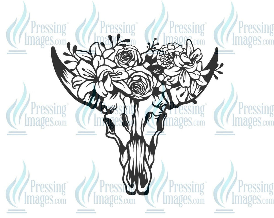 DTF: 674 Bull skull - Pressing Images
