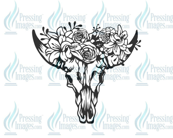 DTF: 674 Bull skull - Pressing Images