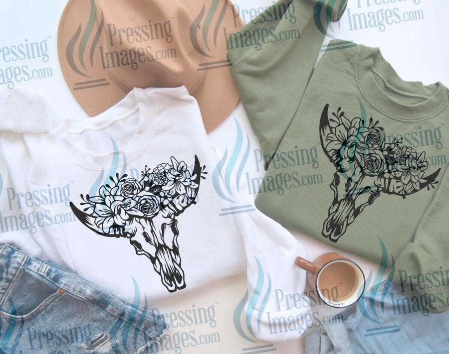 DTF: 674 Bull skull - Pressing Images