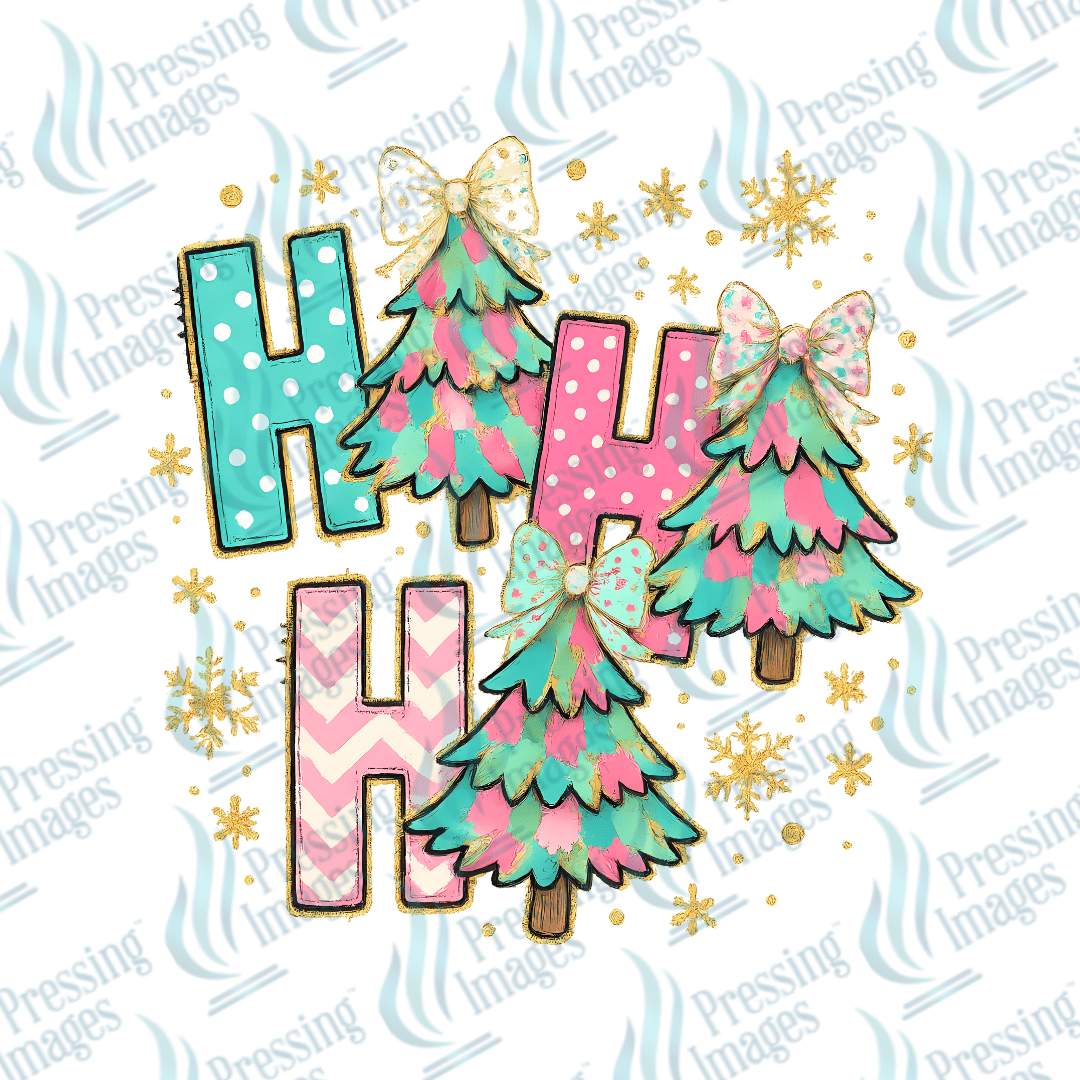 DTF 6741 Ho Ho Ho Tree - Pressing Images