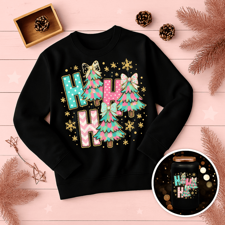 DTF 6741 Ho Ho Ho Tree - Pressing Images