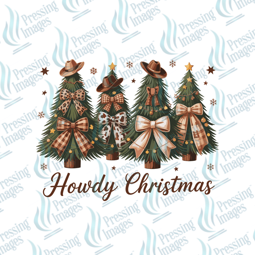 DTF 6742 Howdy Christmas - Pressing Images