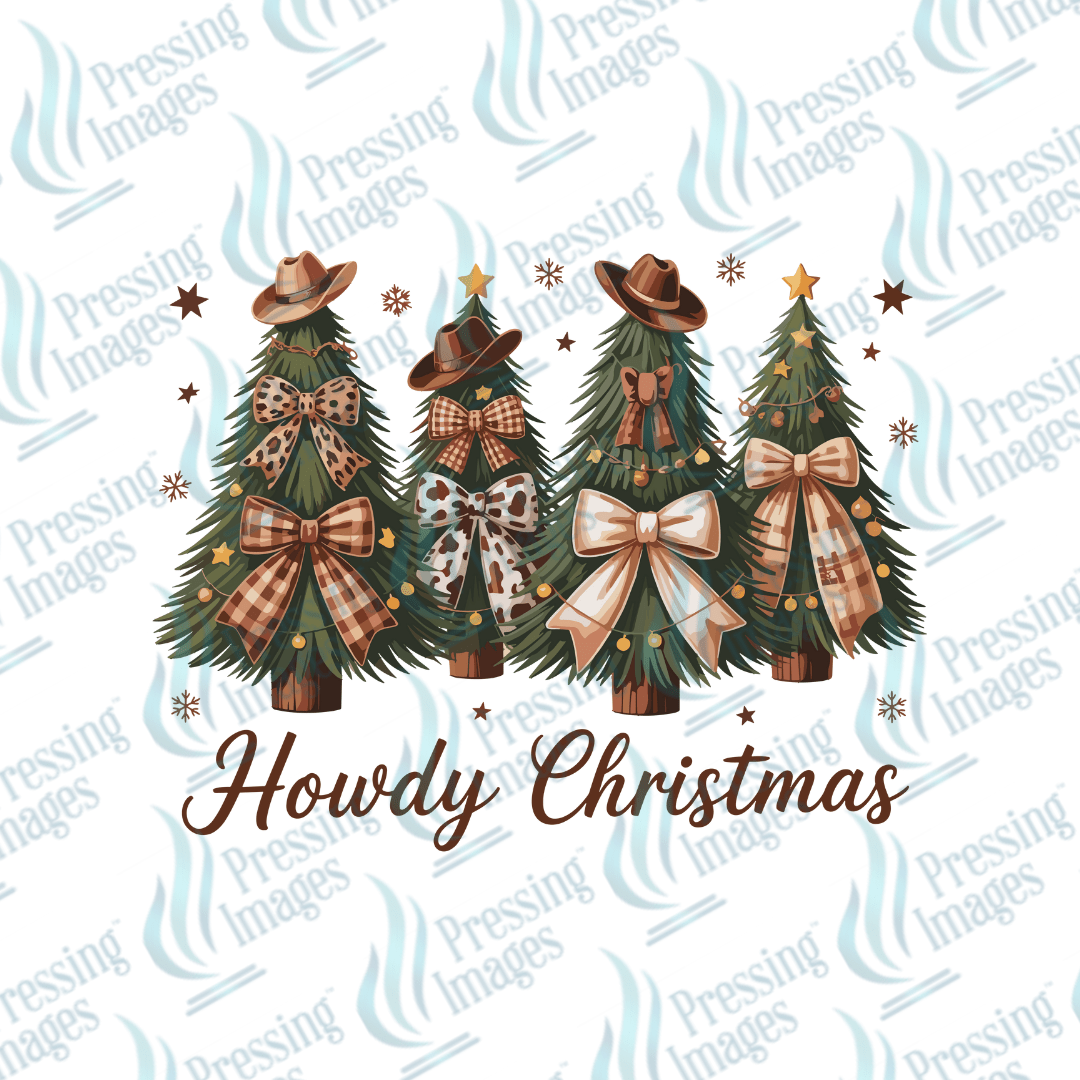 DTF 6742 Howdy Christmas - Pressing Images