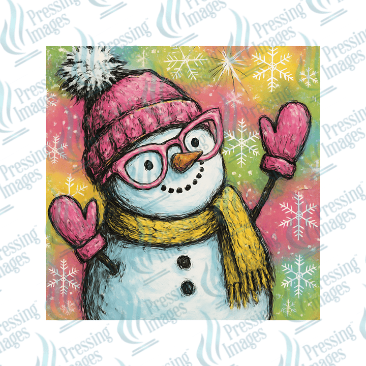 DTF 6756 Preppy Snowman - Pressing Images