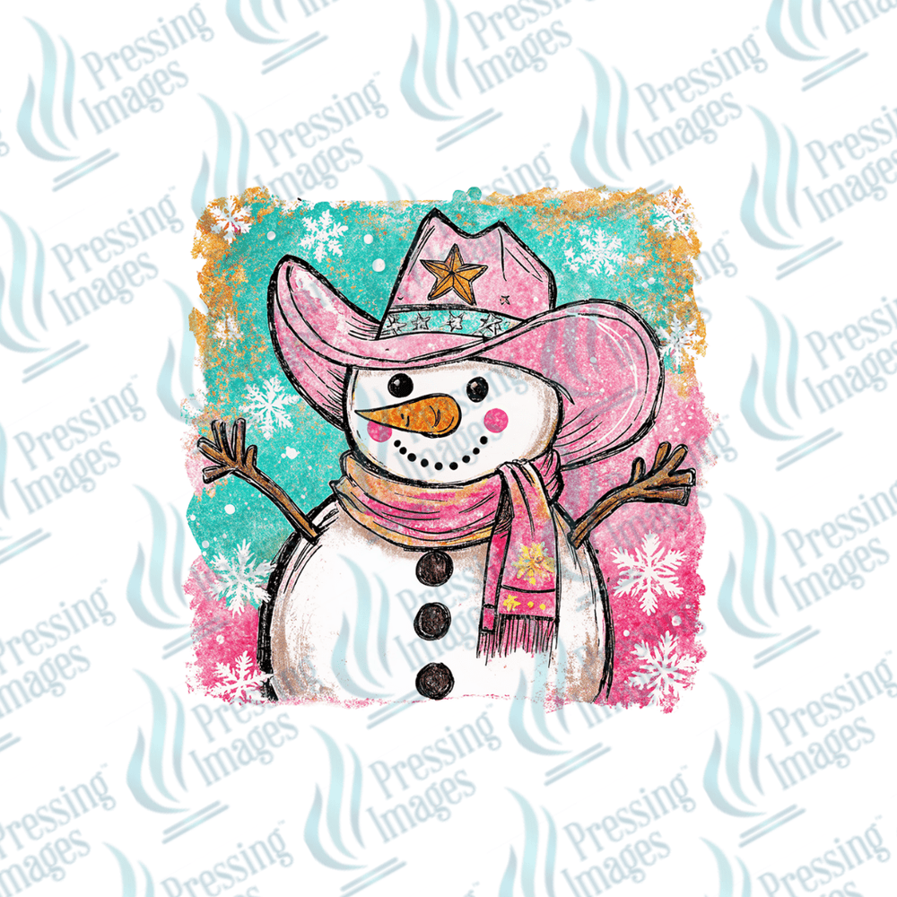 DTF 6758 Western Snowman - Pressing Images